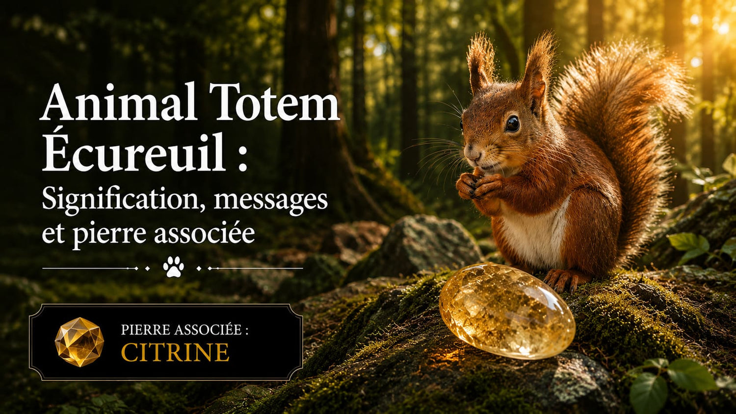 Animal Totem Écureuil citrine