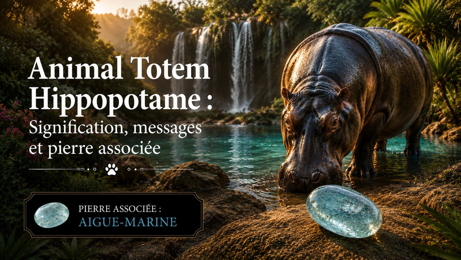 Animal Totem Hippopotame Aigue marine