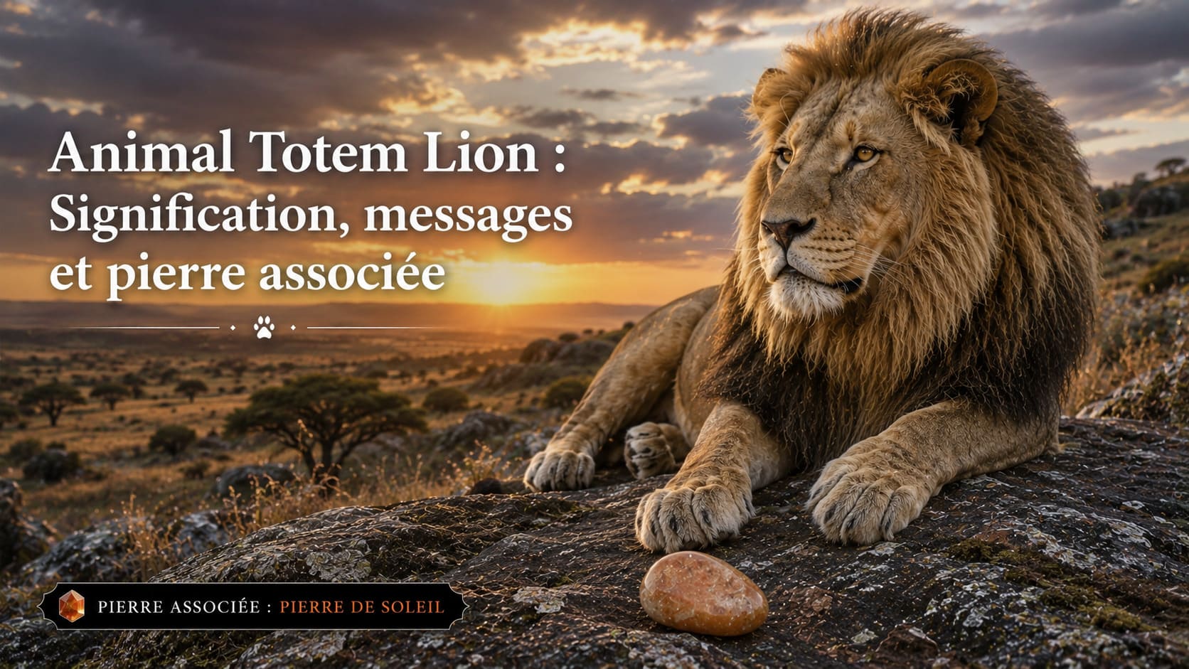 Animal Totem Lion pierre de soleil