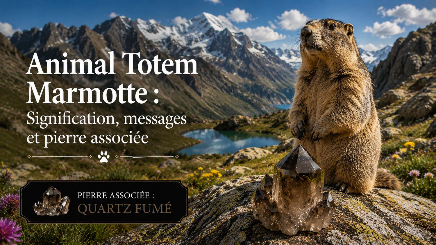 Animal Totem Marmotte Quartz fumé
