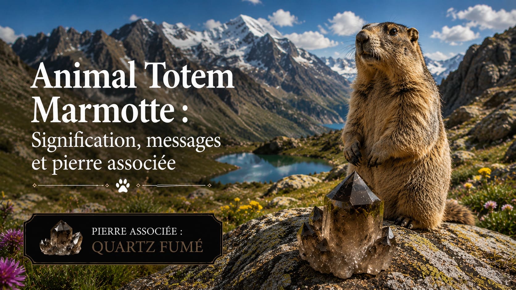 Animal Totem Marmotte Quartz fumé