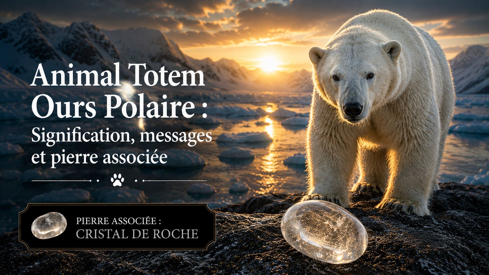 Animal Totem Ours Polaire Cristal de Roche