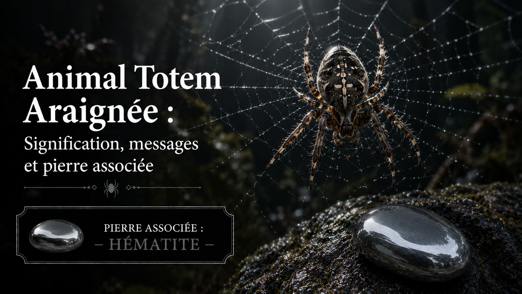Animal Totem Araignée Hématite