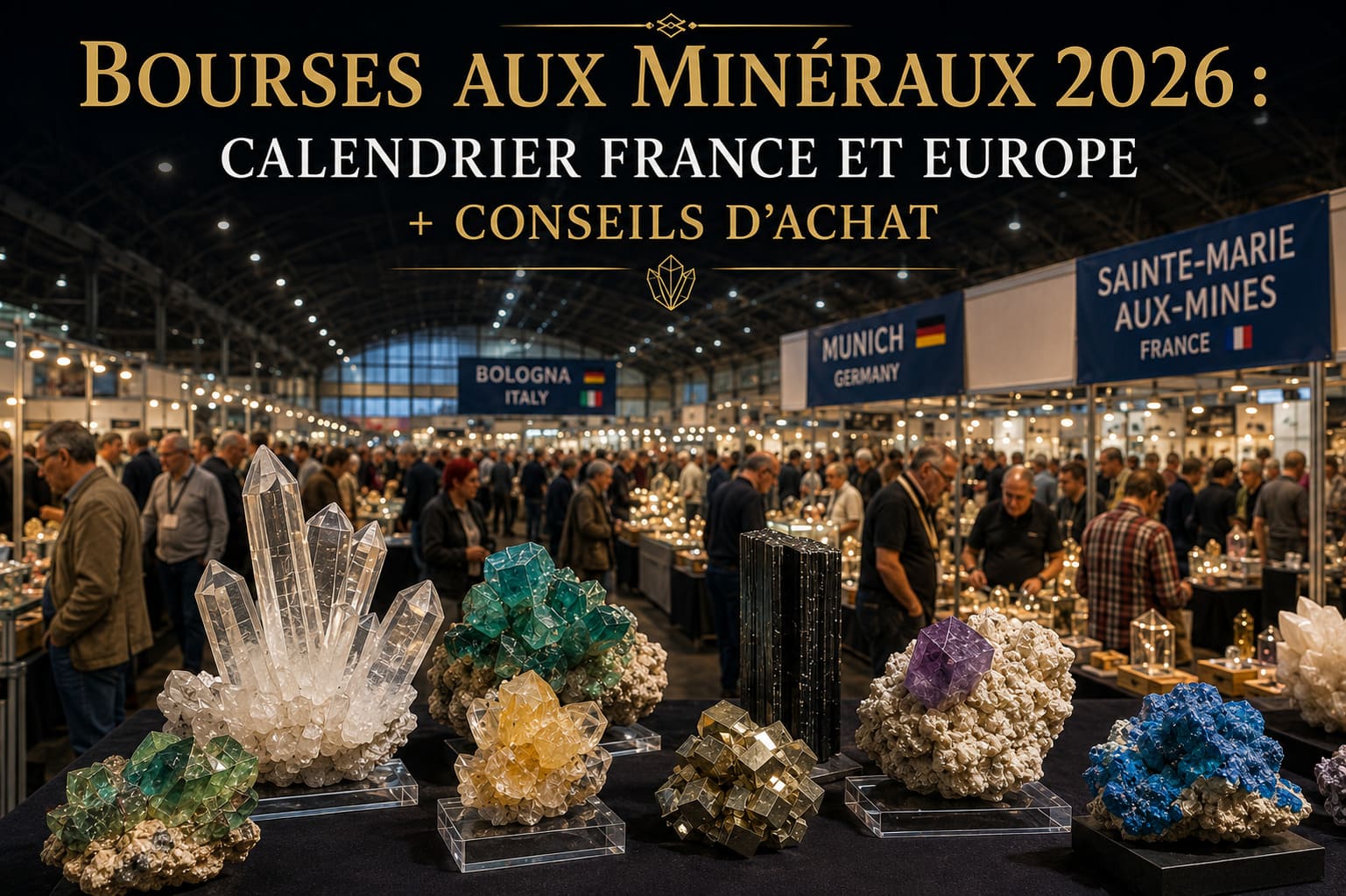 Bourses aux minéraux 2026 calendrier France et Europe