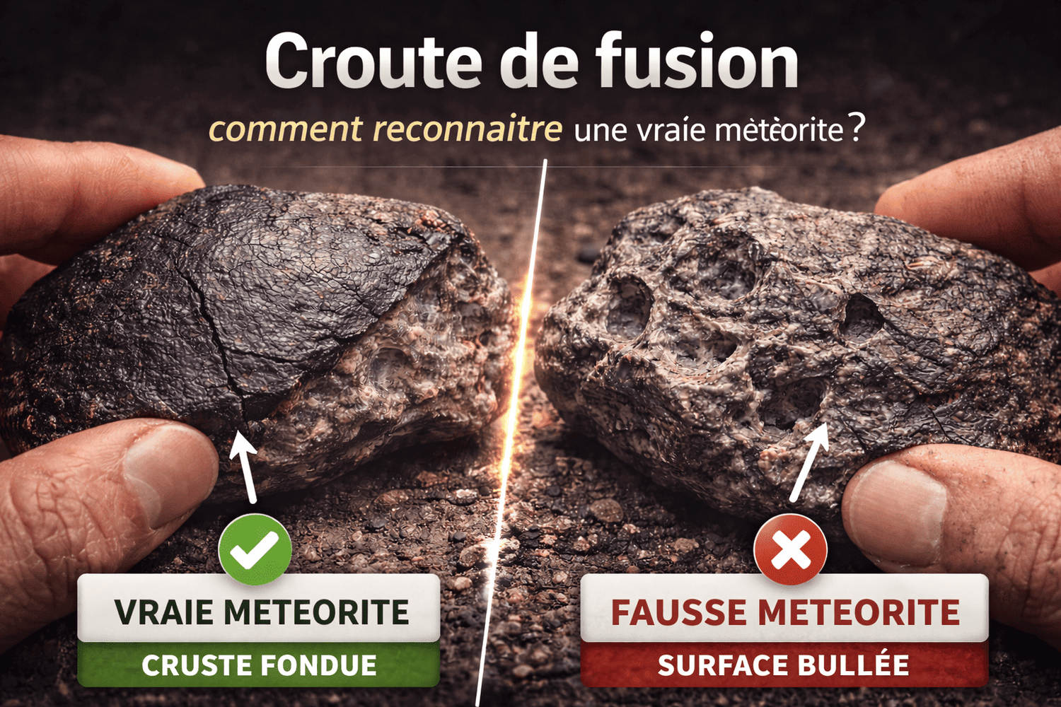 Croûte de fusion : comment reconnaître une vraie météorite ?