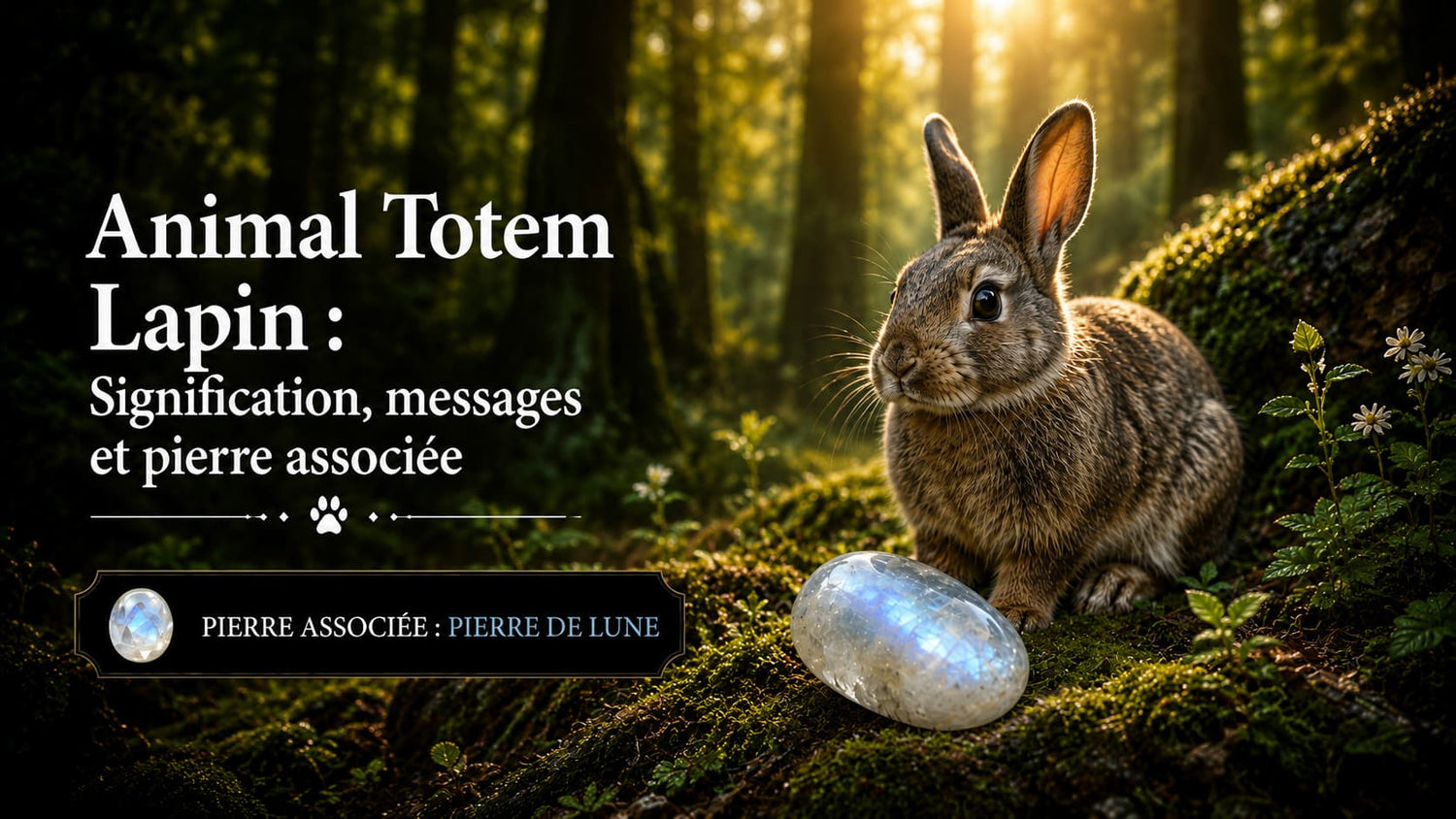 Animal Totem Lapin pierre de lune