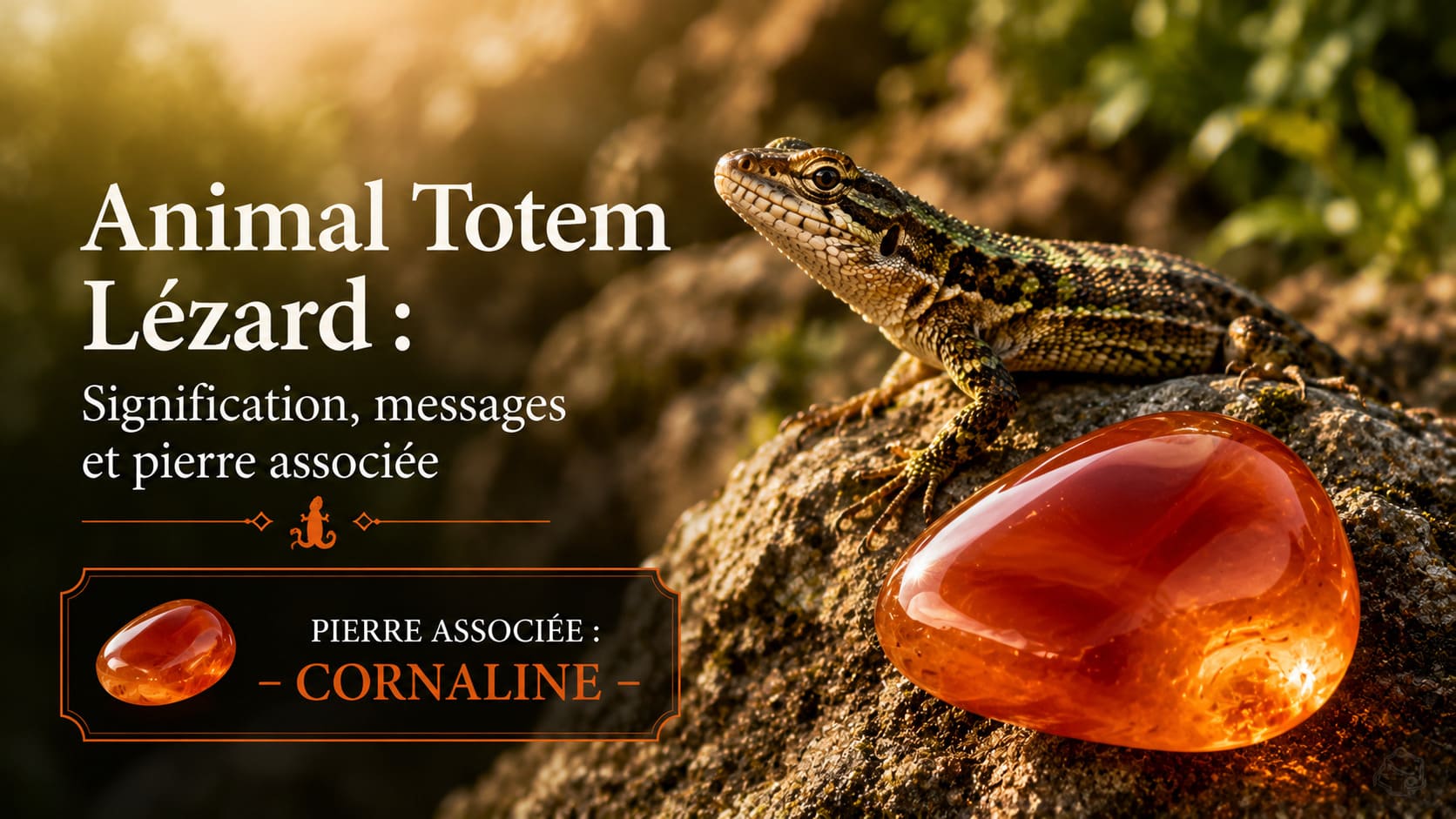 Animal Totem Lézard cornaline