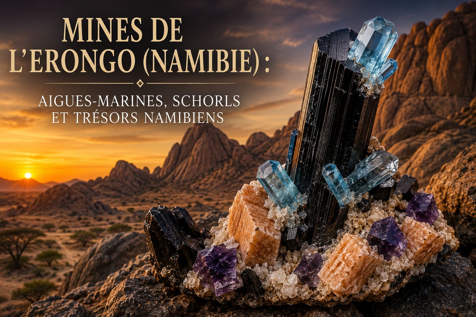 Mines de l'Erongo (Namibie) : aigues-marines, schorls et trésors namibiens