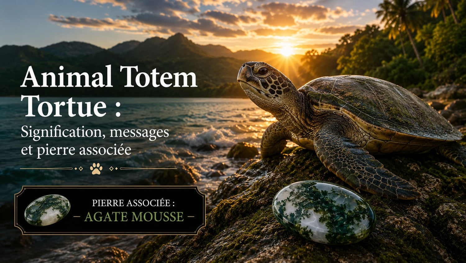 Animal Totem Tortue Agate mousse