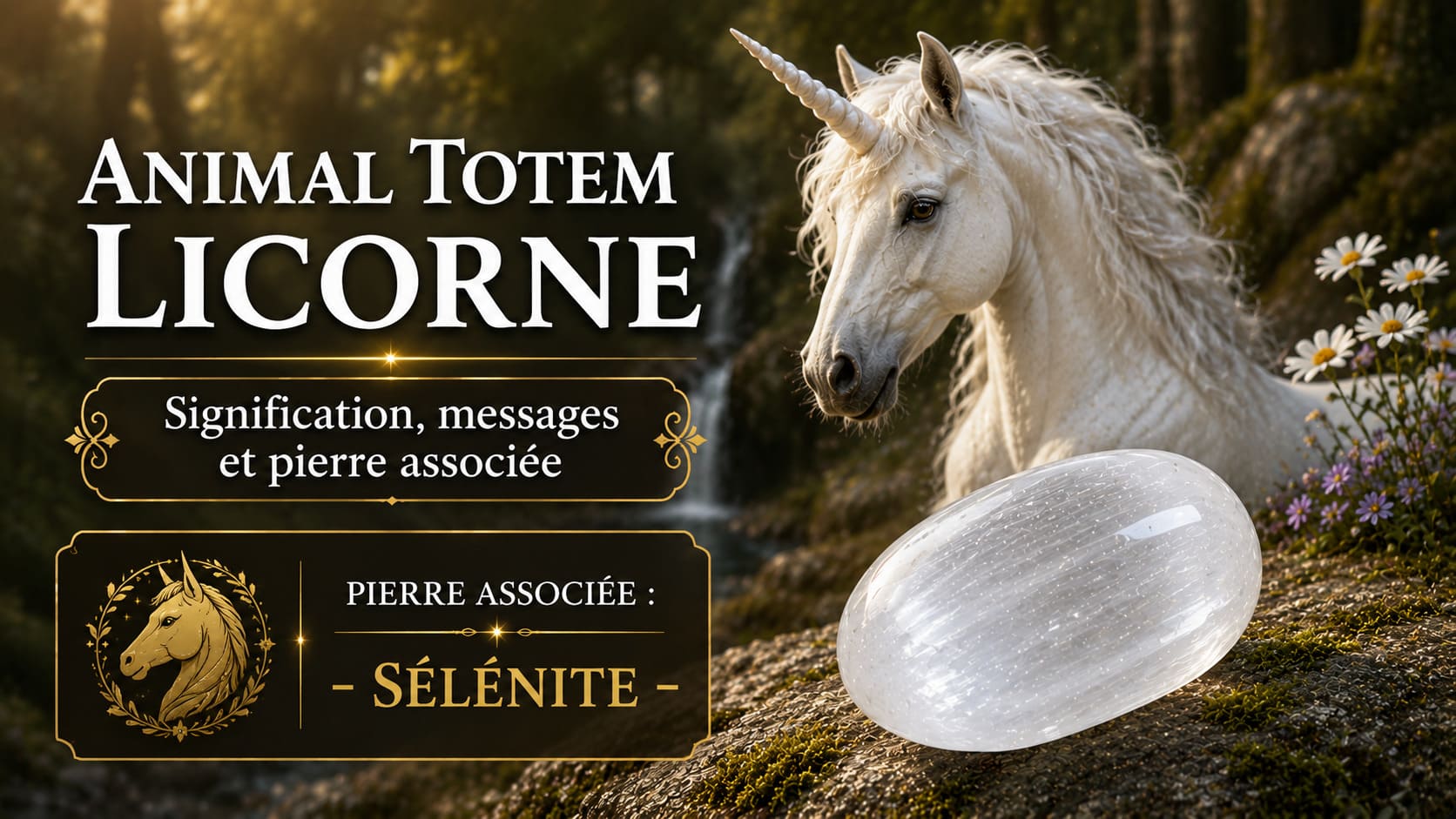 Animal Totem Licorne Sélénite