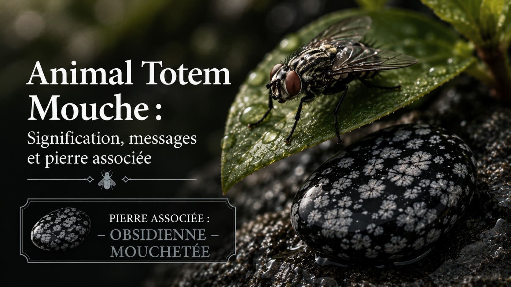 Animal Totem Mouche obsidienne mouchetée