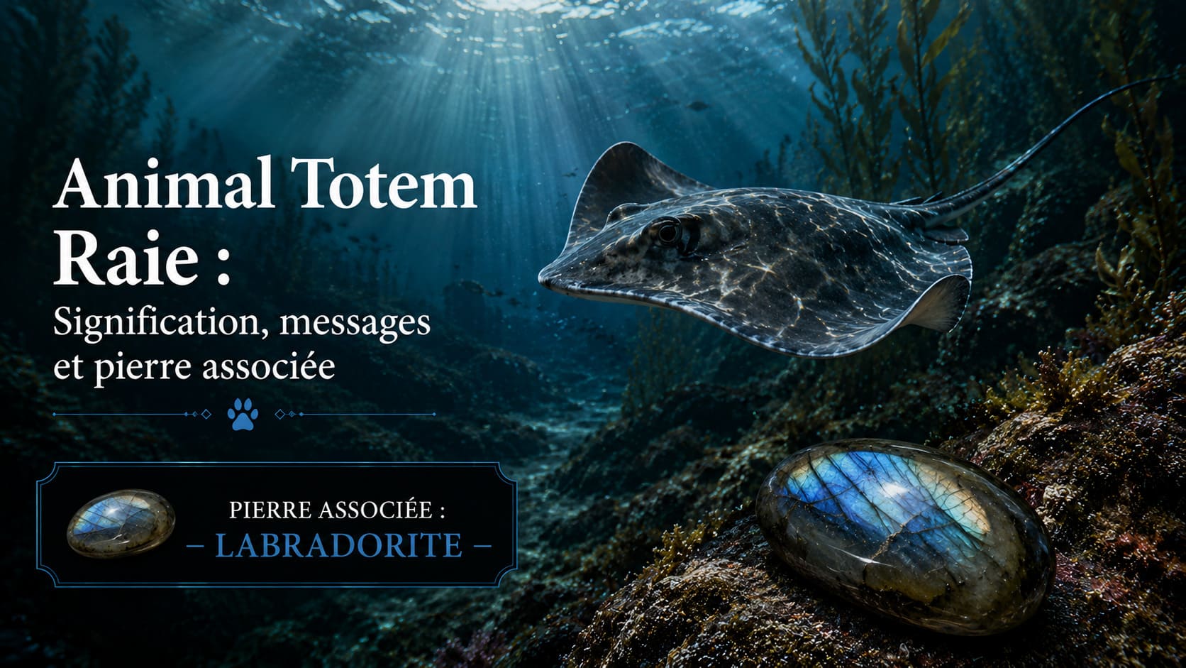 Animal Totem Raie Labradorite