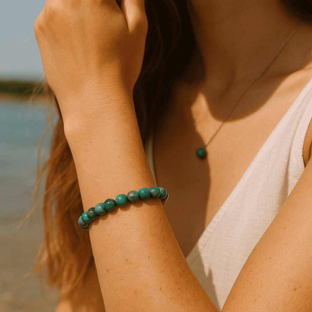 Bracelet en pierre bleue