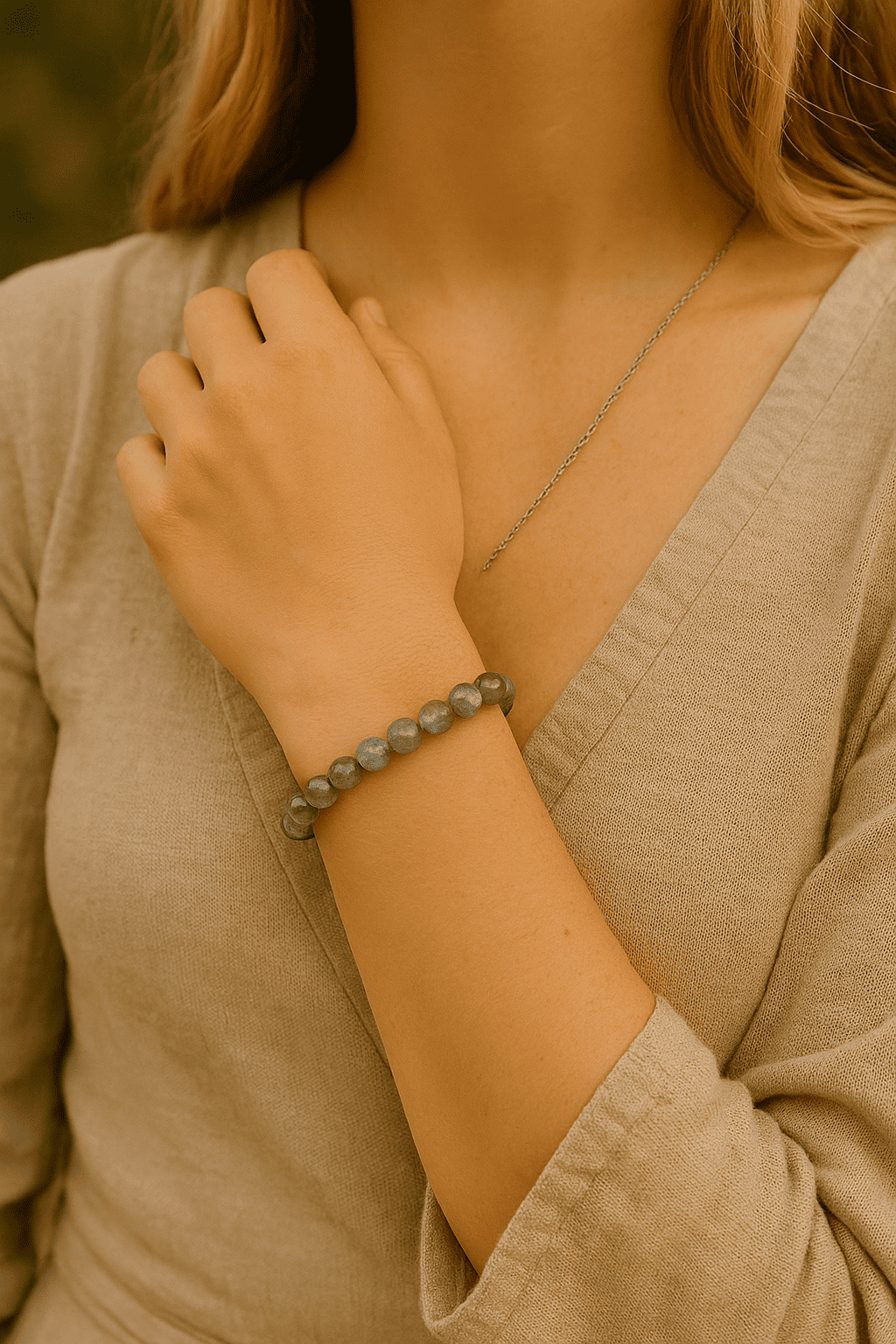 Bracelet pierre grise