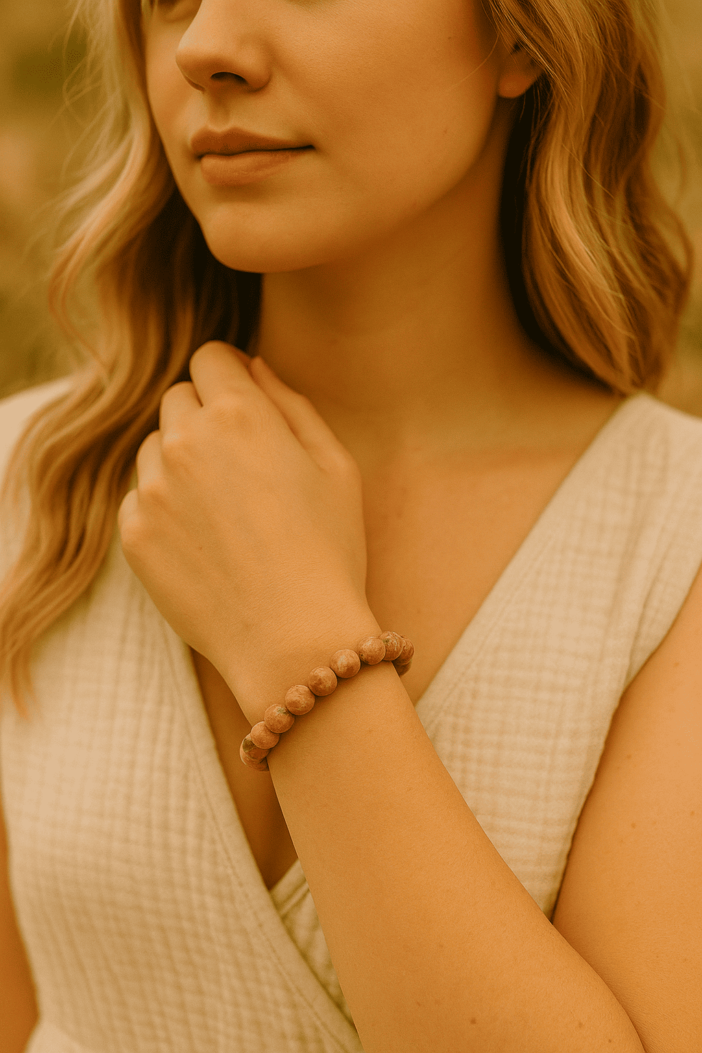 Bracelet pierre rose