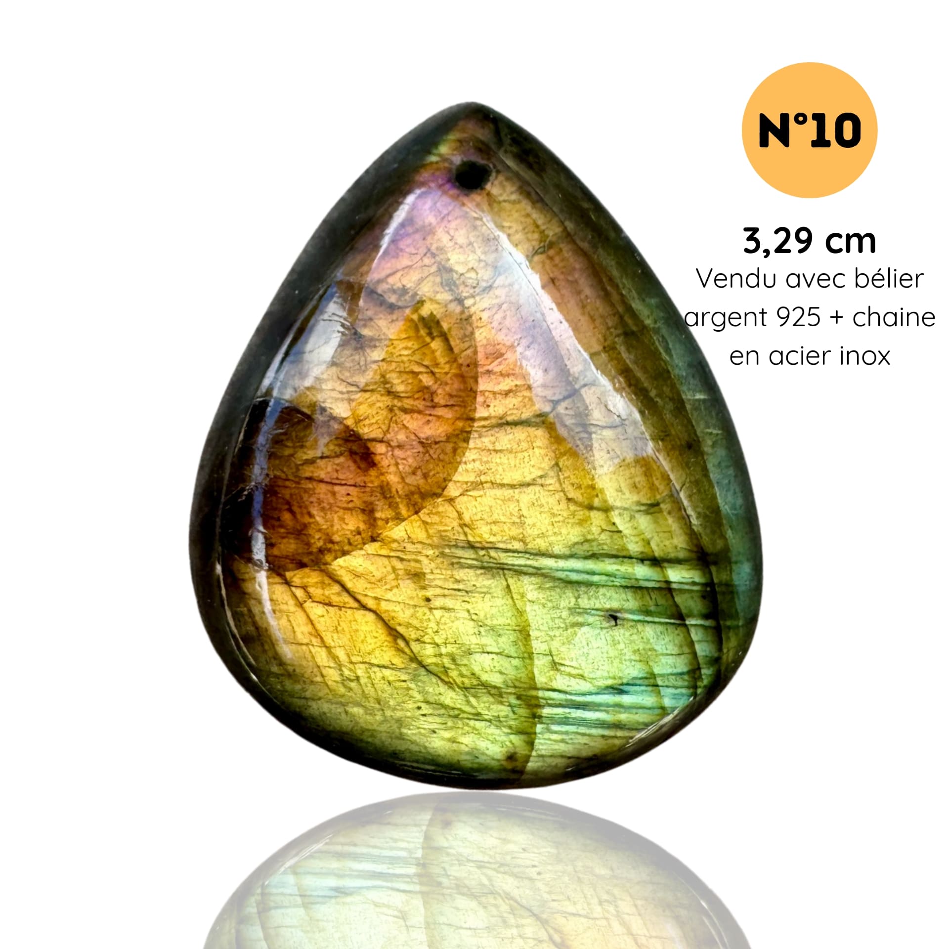 Pendentif en Labradorite – Protection et Intuition