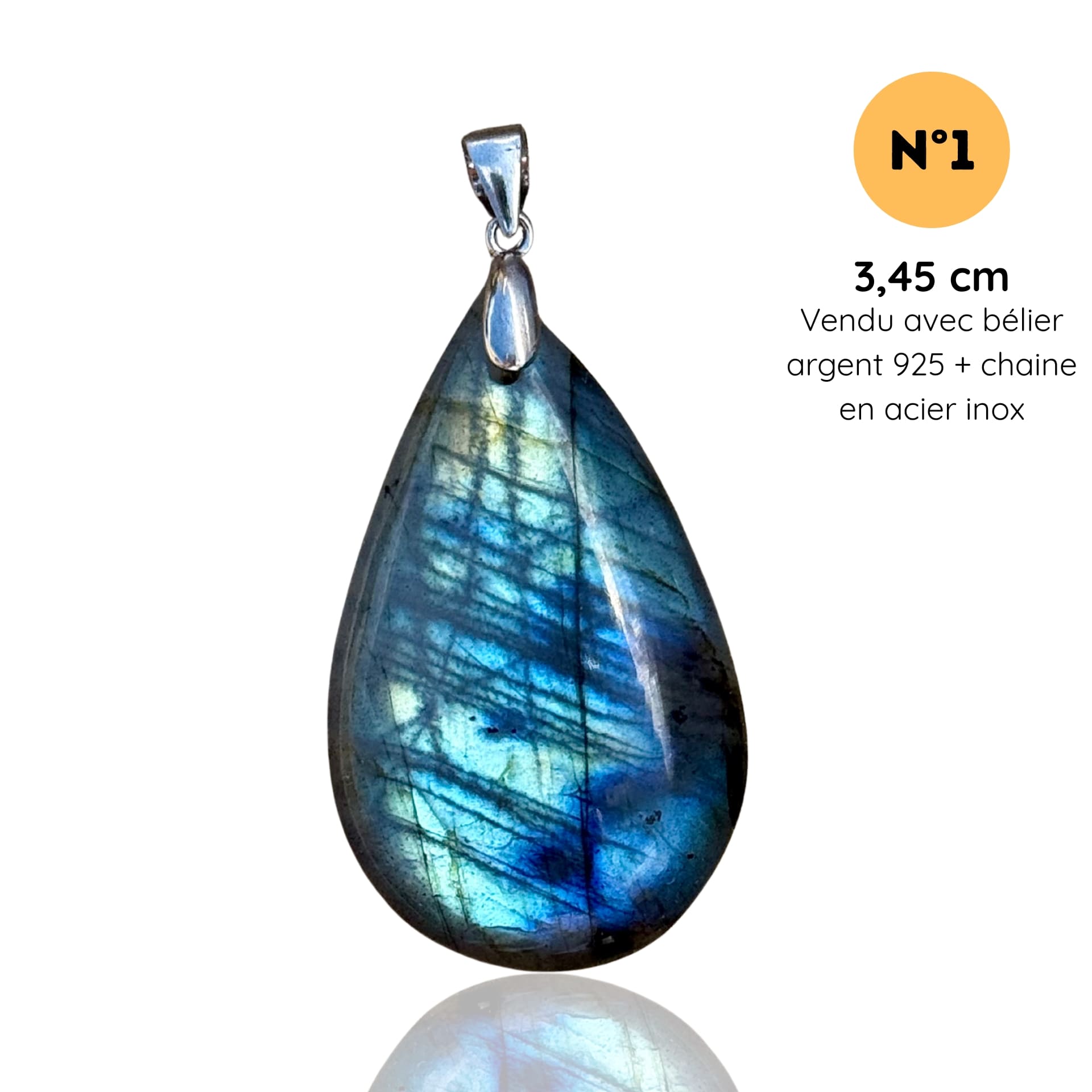 Pendentif en Labradorite – Protection et Intuition