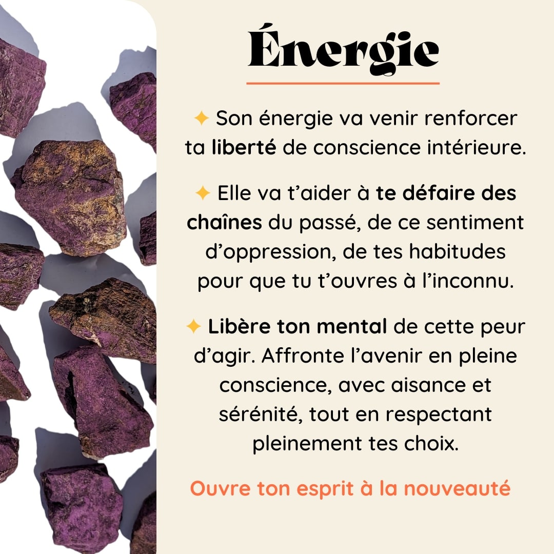 Purpurite brute – Clarté Mentale et Expression Intuitive