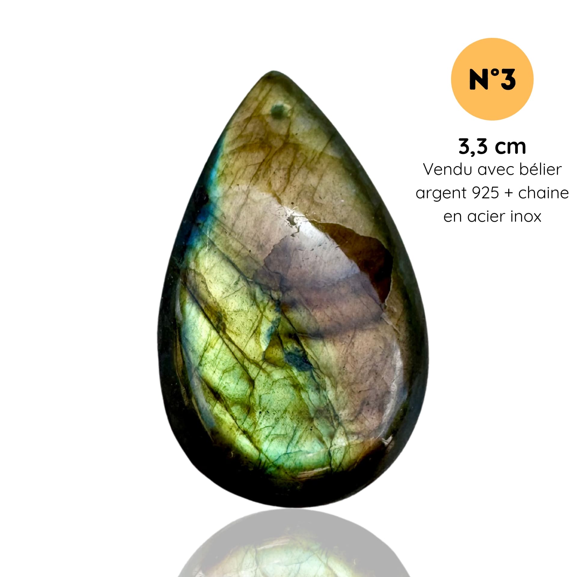 Pendentif en Labradorite – Protection et Intuition