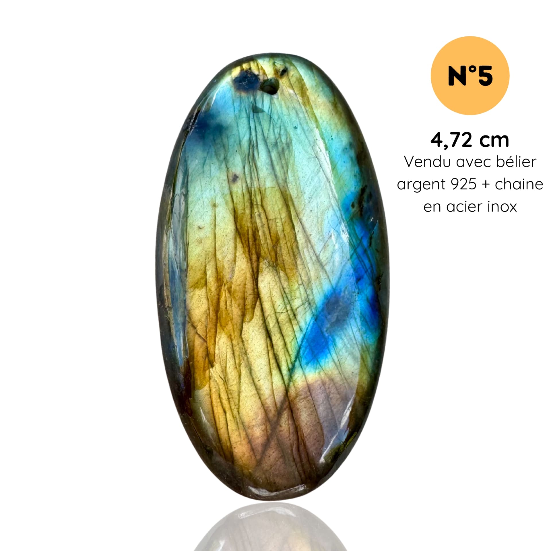 Pendentif en Labradorite – Protection et Intuition