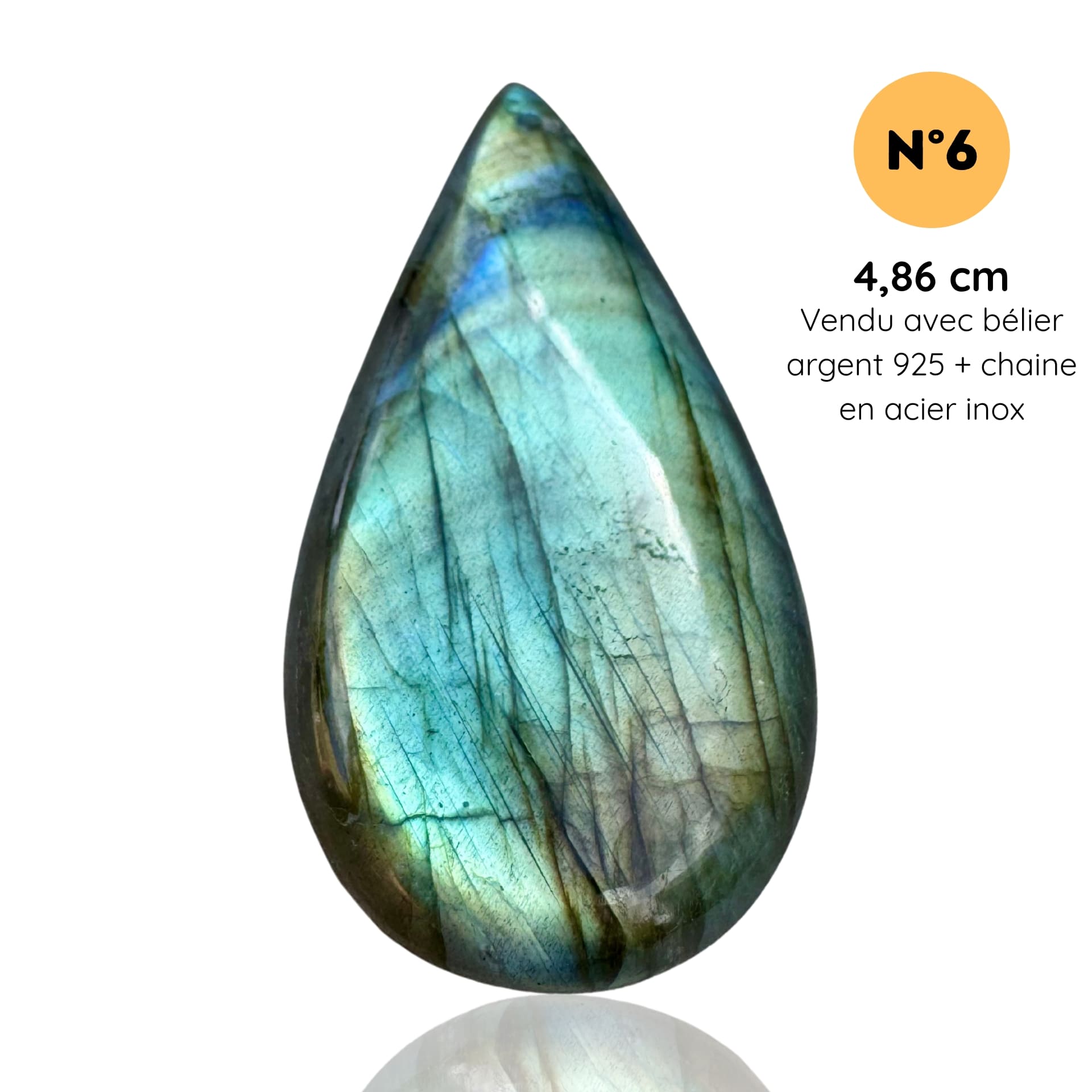 Pendentif en Labradorite – Protection et Intuition