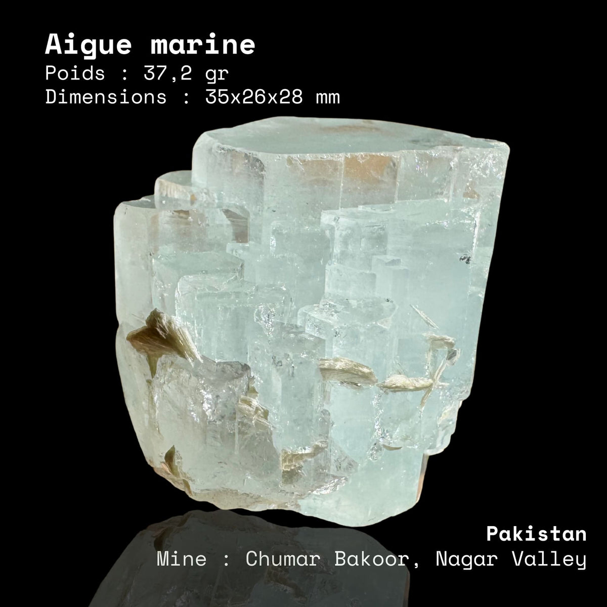 Aigue-marine 37,2 g (Chumar Bakoor)