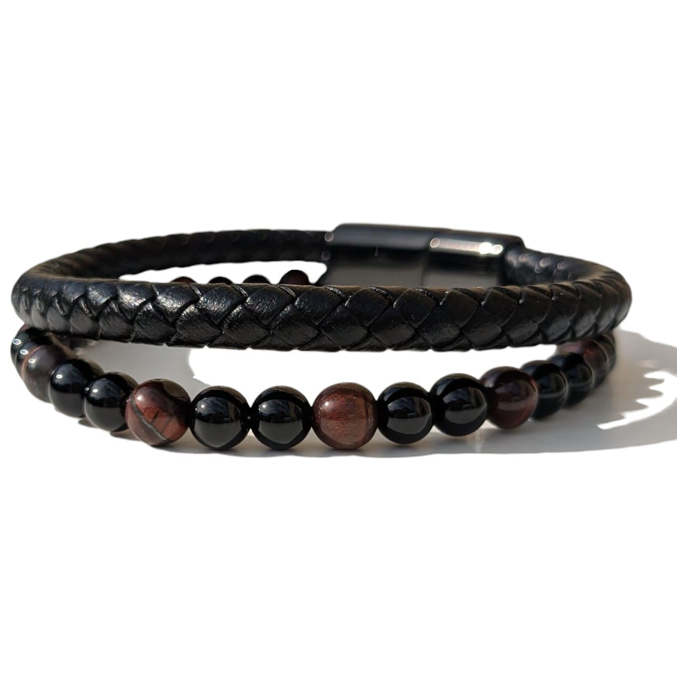 Bracelet Homme cuir marron Onxy et Oeil de Taurau