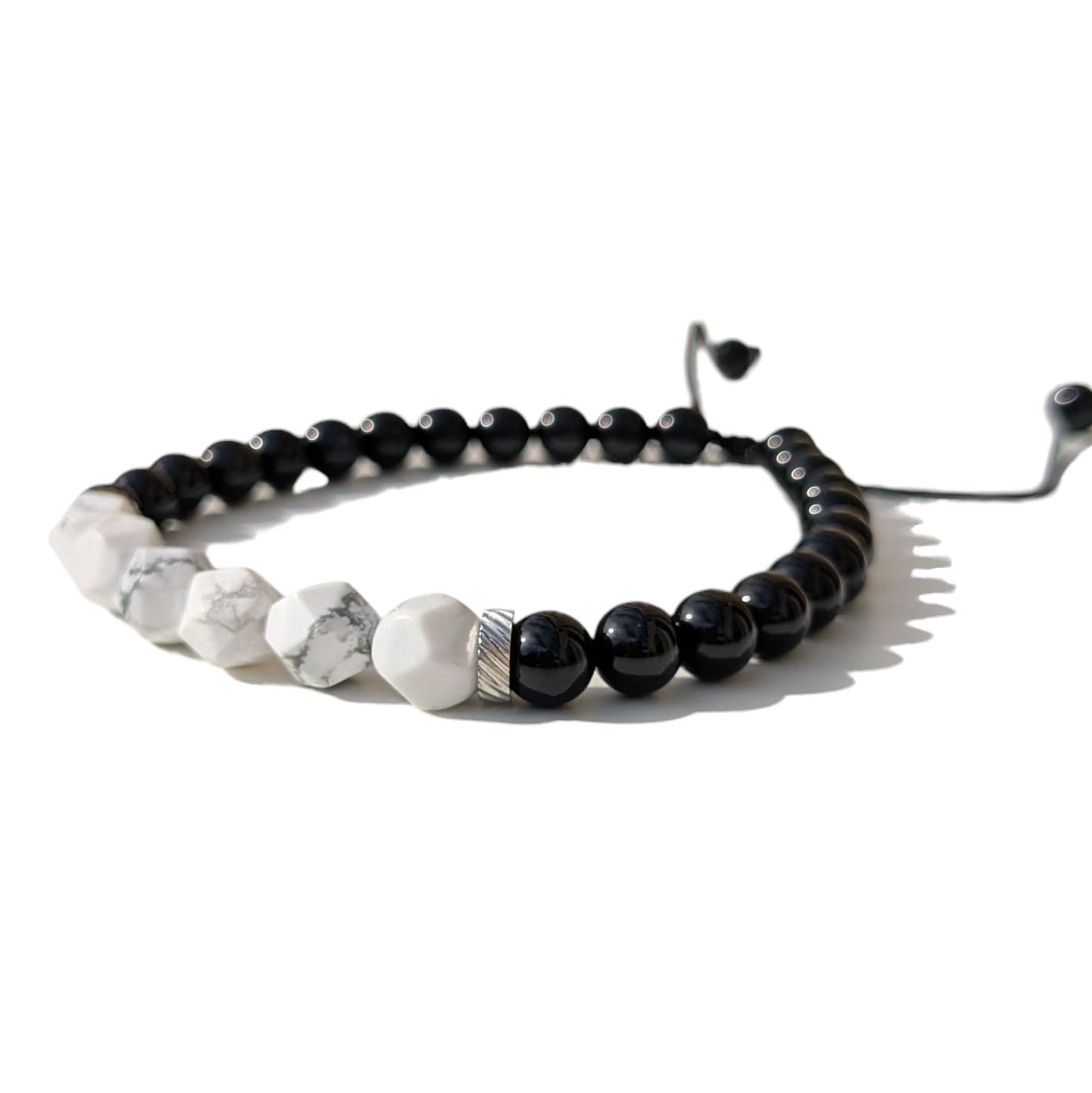 Bracelet Homme Pierre Naturelle Onyx et Howlite
