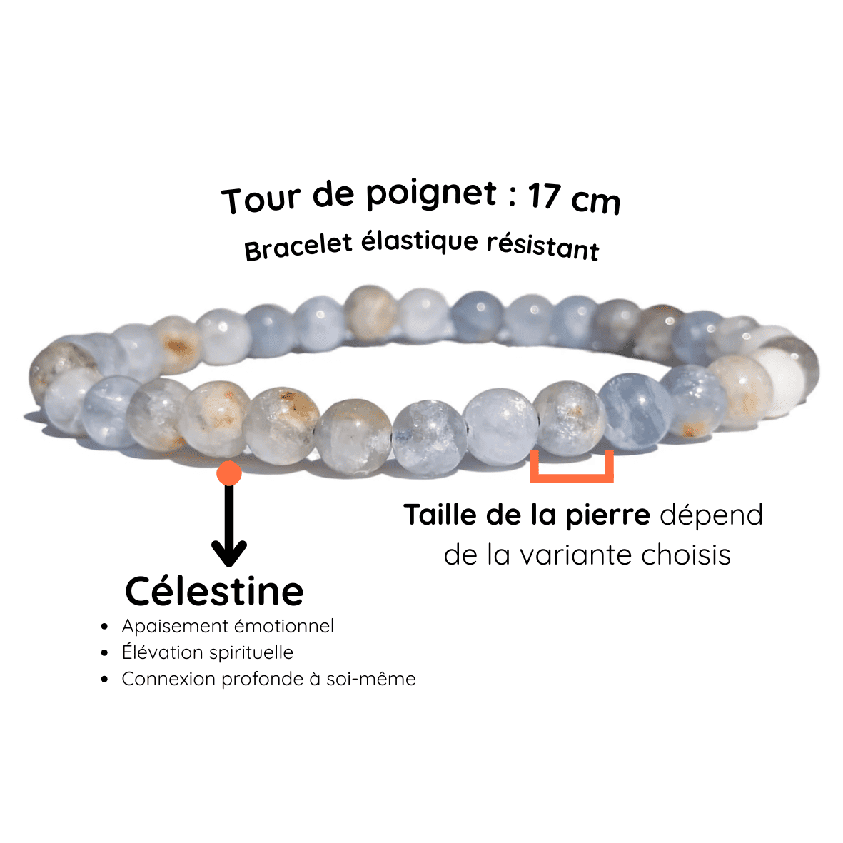 Fiche descriptive du bracelet Célestine