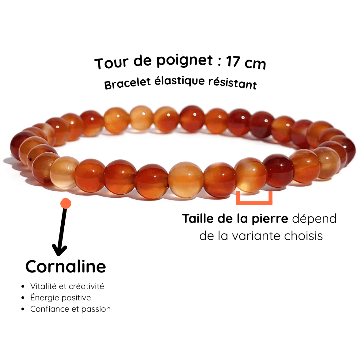 Fiche Description Bracelet Cornaline