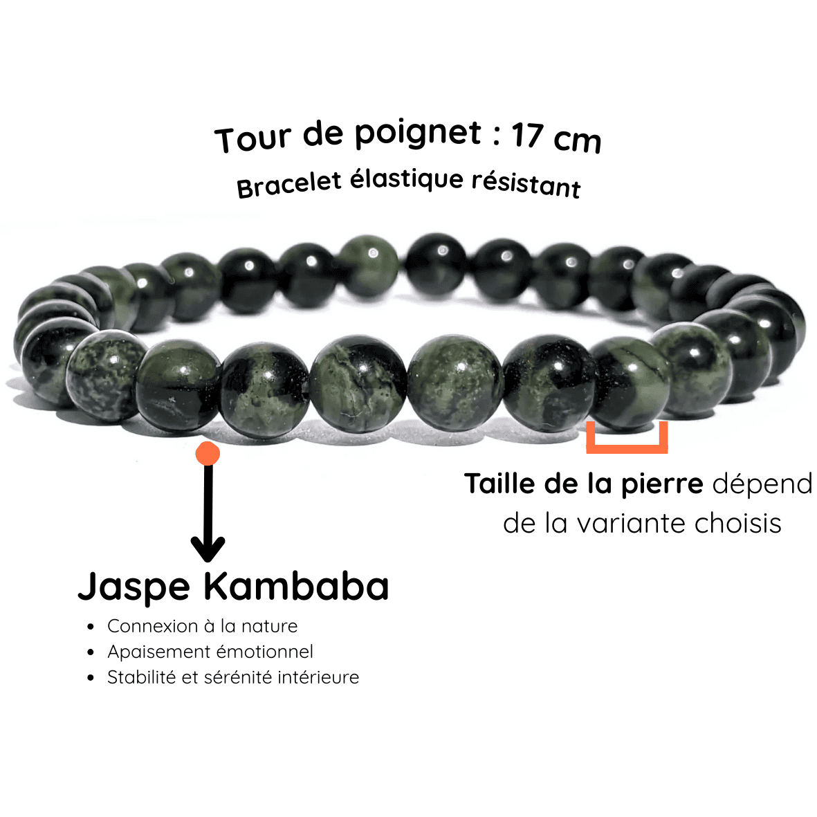 Fiche descriptive du bracelet Jaspe Kambaba
