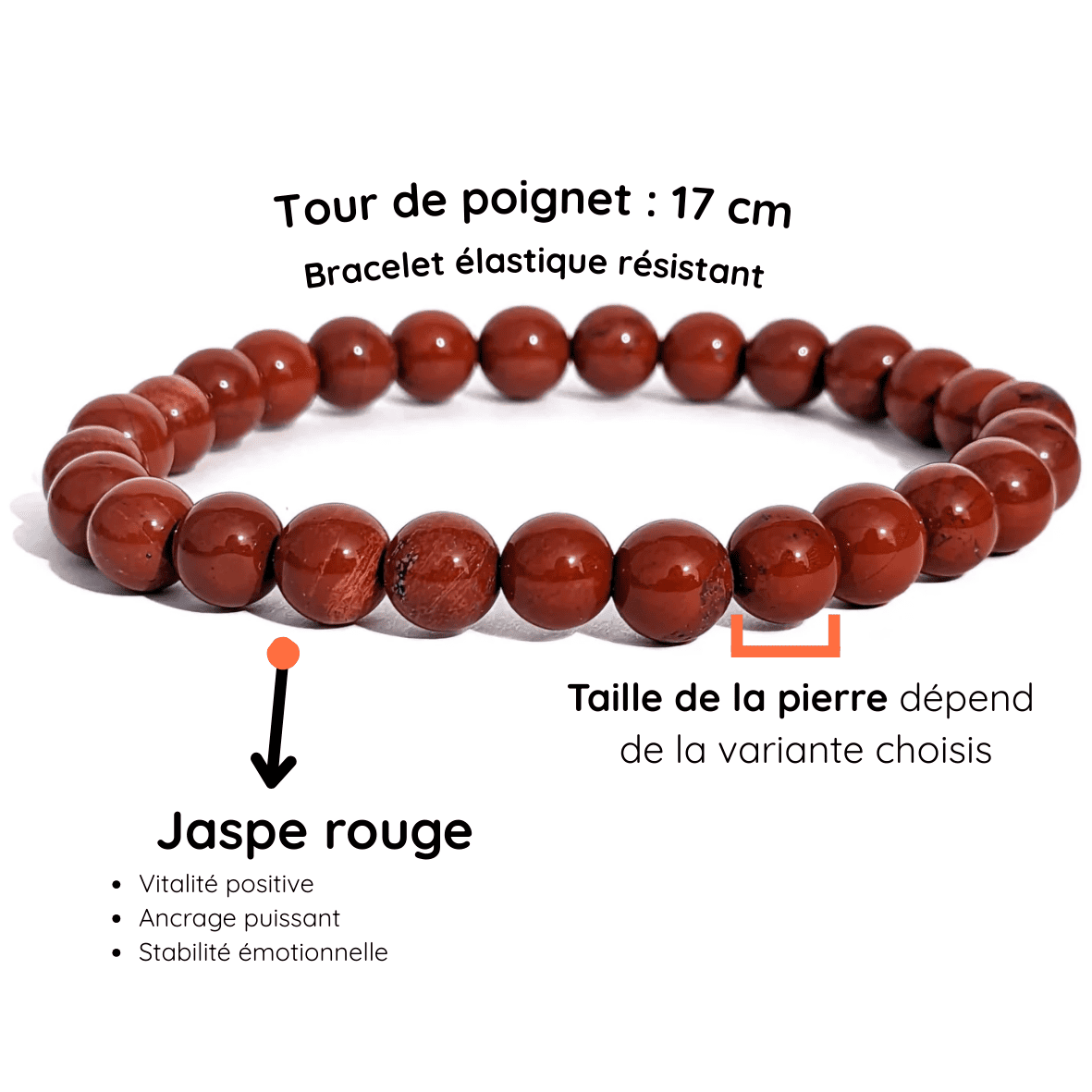 Fiche Description Bracelet Jaspe rouge