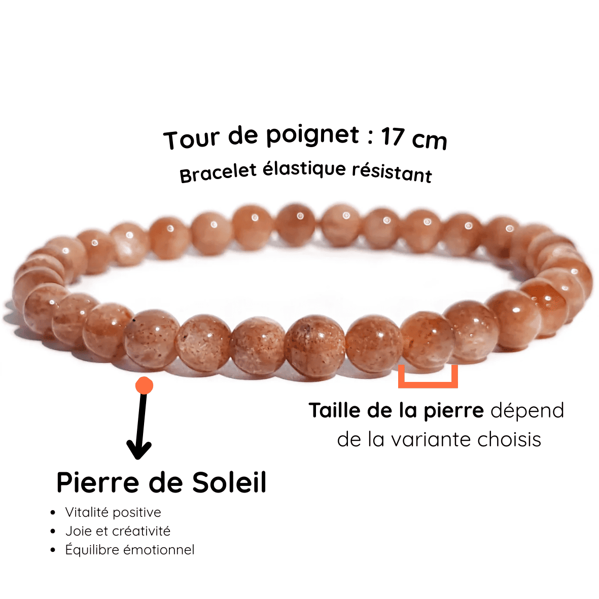 Fiche Description Bracelet pierre de soleil