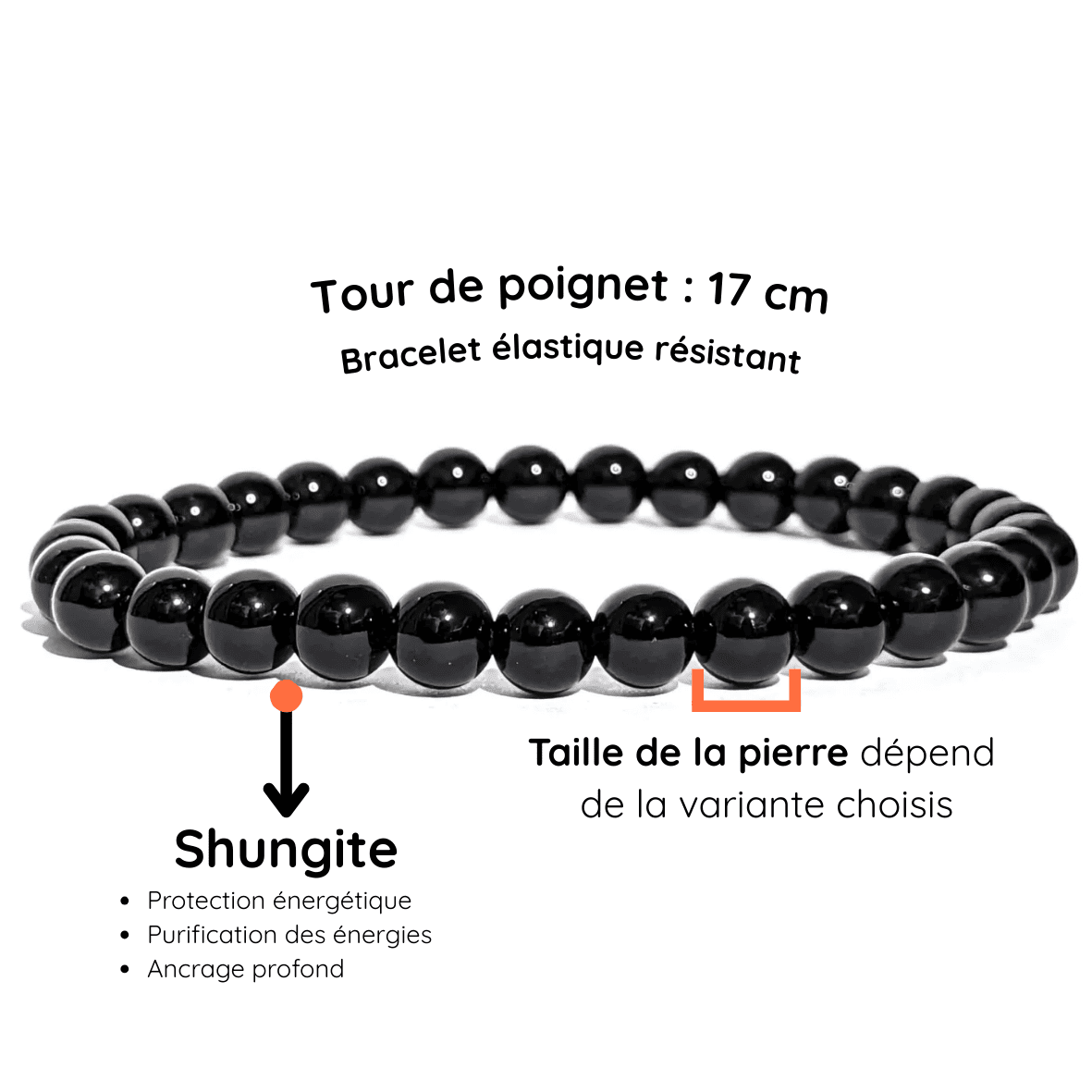 Fiche descriptive du Bracelet pierre Shungite