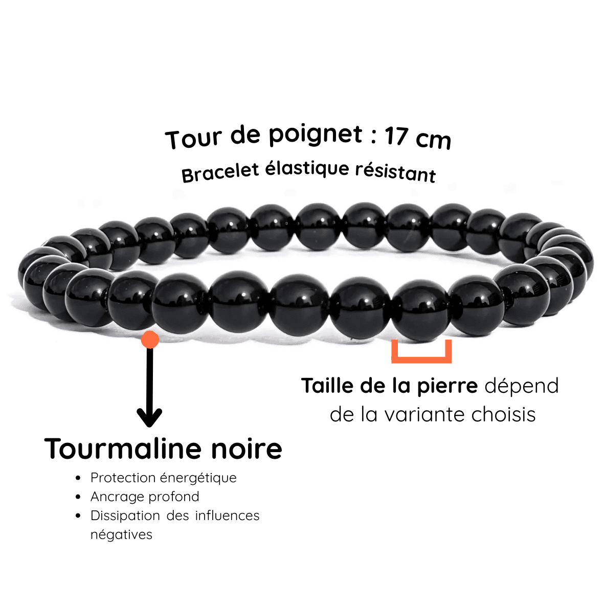 Fiche Description Bracelet Tourmaline noire