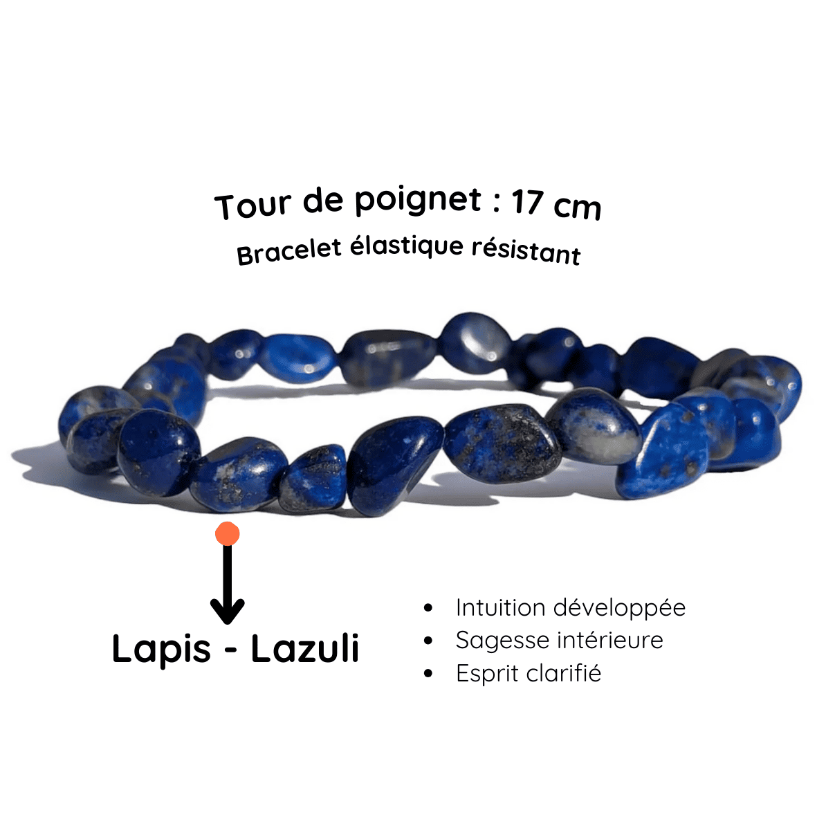Fiche descriptive du Bracelet pierre roulée
Lapis Lazuli