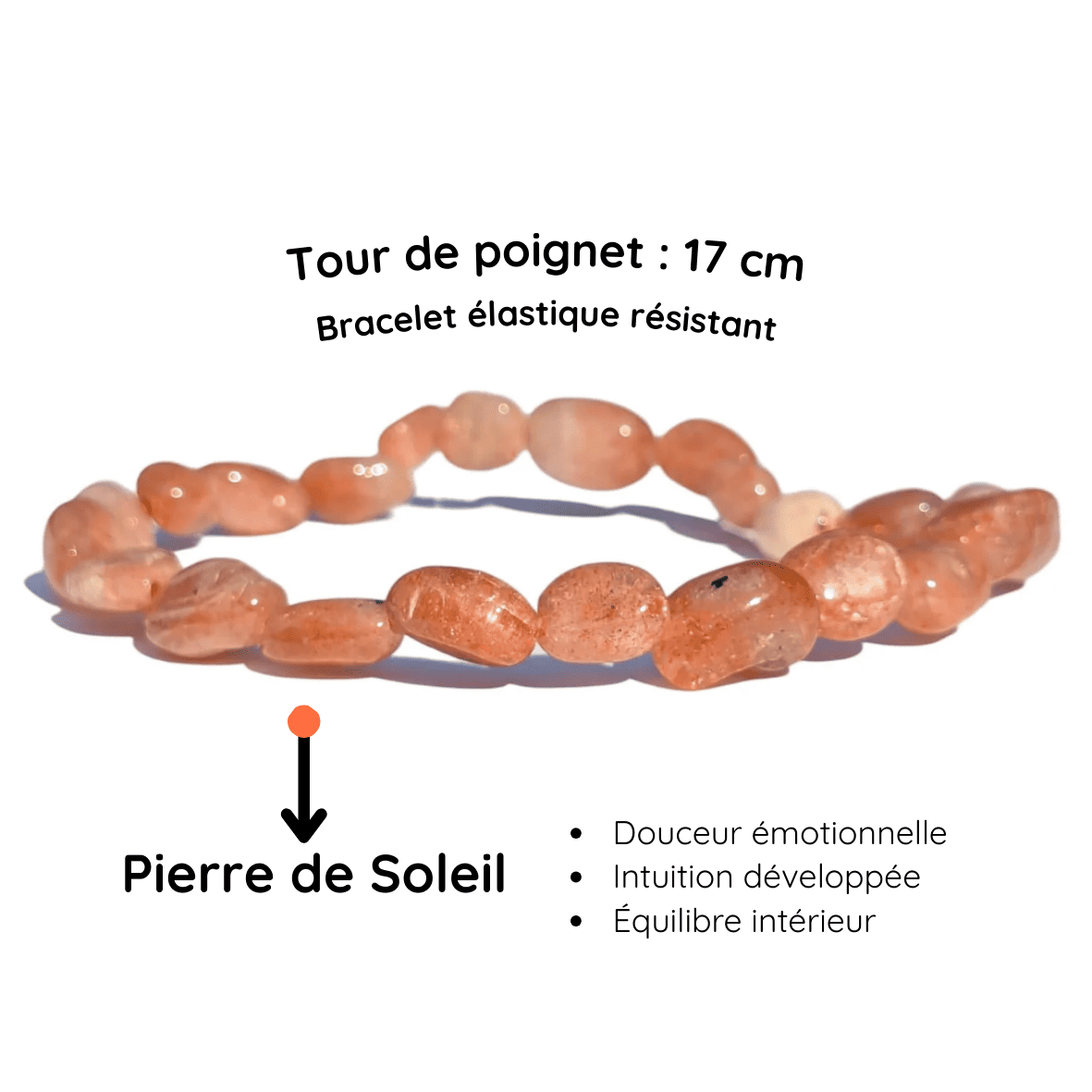 Fiche descriptive du Bracelet pierre roulée
pierre de soleil