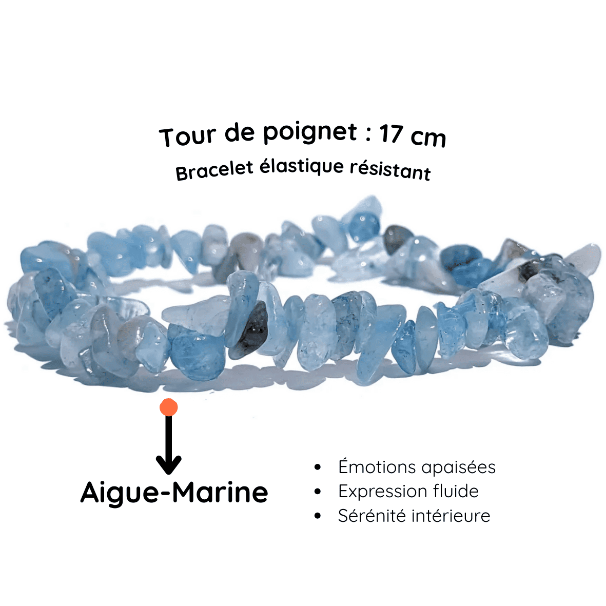 Fiche descriptive du Bracelet baroque pierre Aigue-Marine