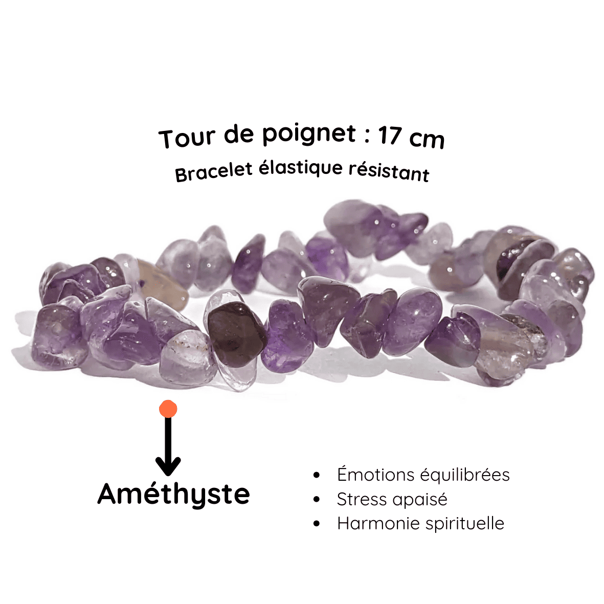 Fiche descriptive du Bracelet baroque pierre Améthyste