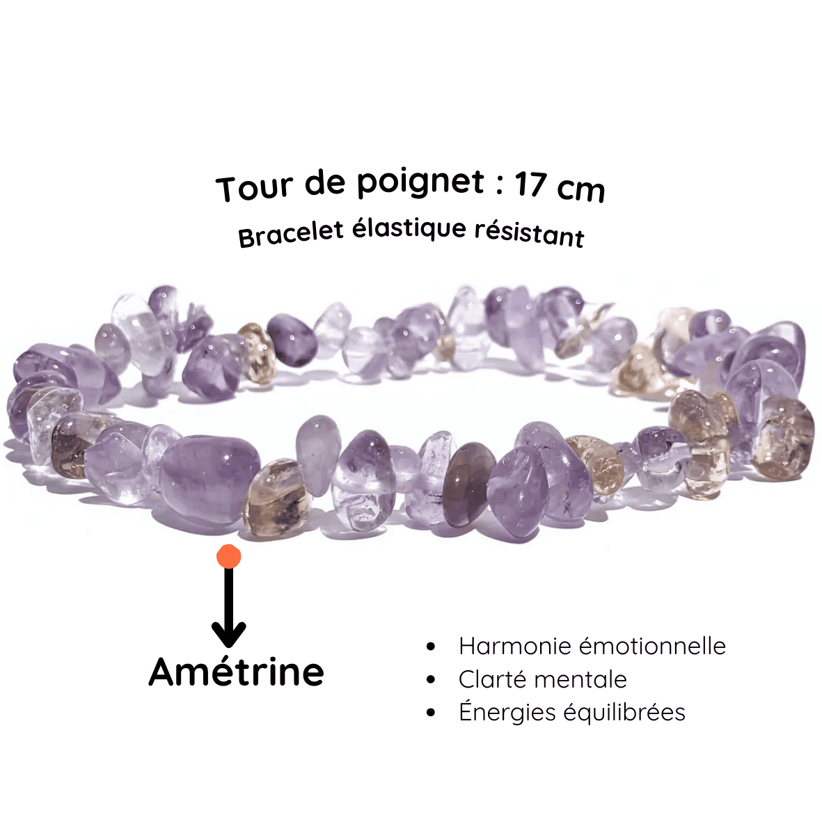Fiche descriptive du Bracelet baroque pierre amétrine