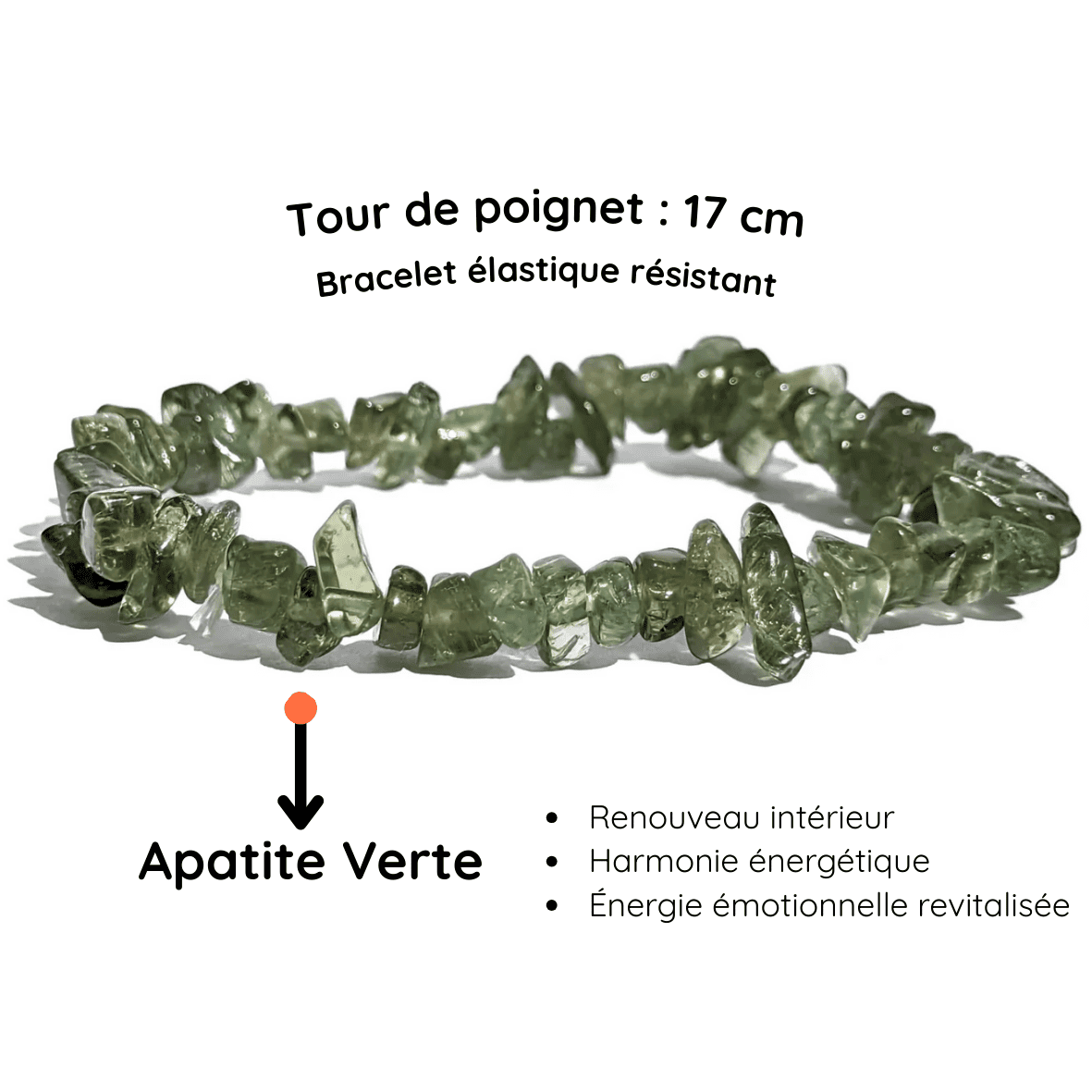 Fiche descriptive du Bracelet baroque pierre Apatite Verte