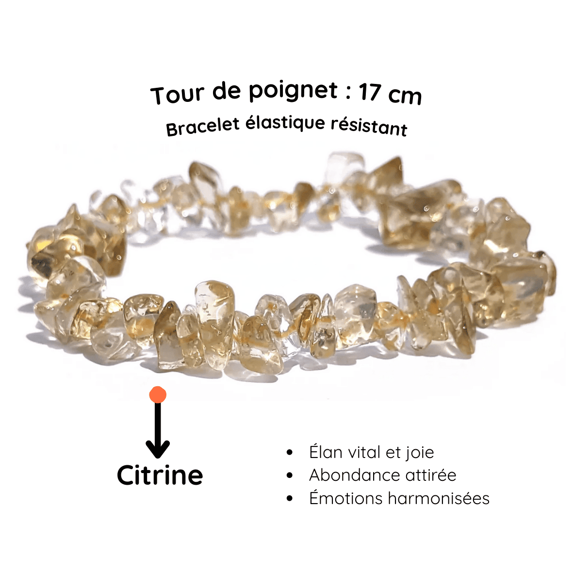 Fiche descriptive du Bracelet baroque pierre citrine