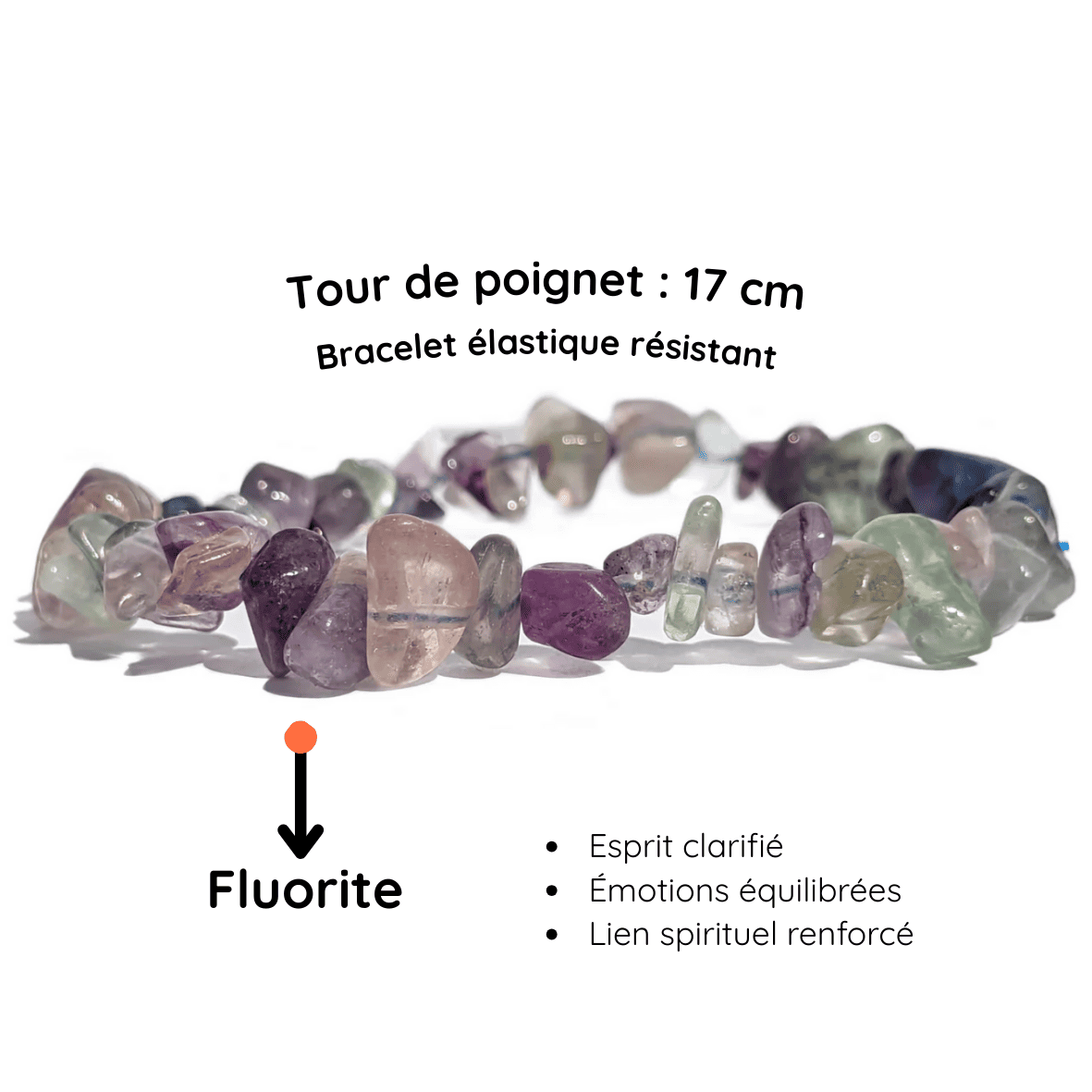 Fiche descriptive du Bracelet baroque pierre fluorite