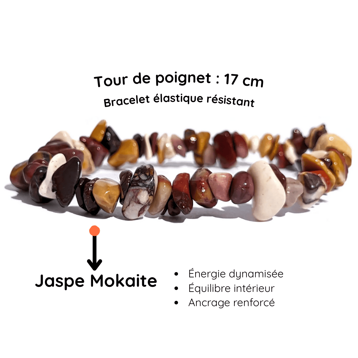 Fiche descriptive du Bracelet baroque pierre Jaspe mokaite