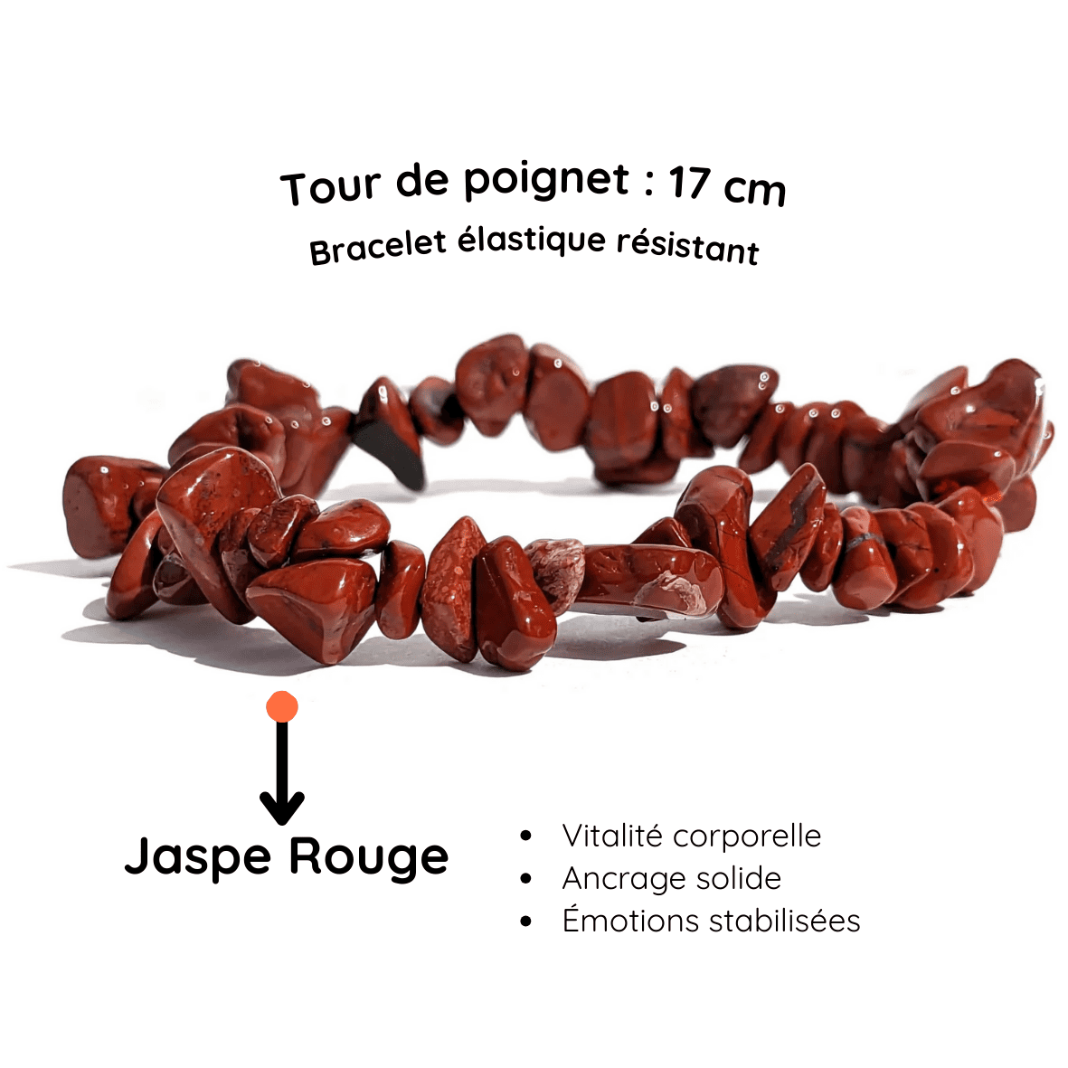Fiche descriptive du Bracelet baroque pierre jaspe rouge