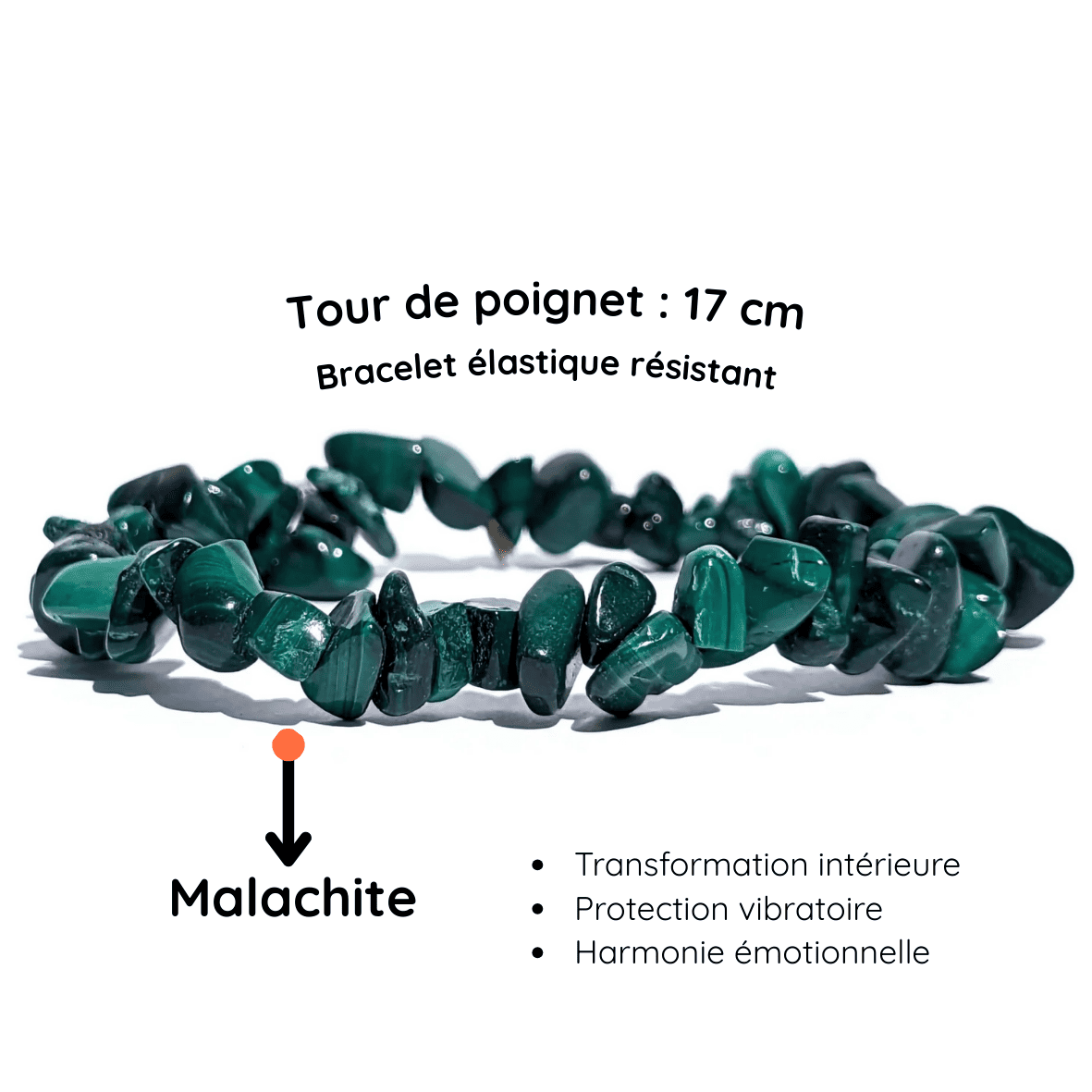 Fiche descriptive du Bracelet baroque pierre Malachite