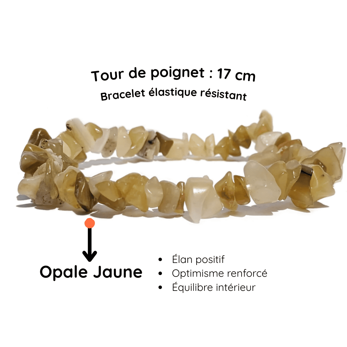 Fiche descriptive du Bracelet baroque pierre opale jaune