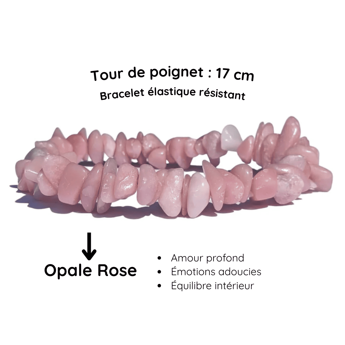 Fiche descriptive du Bracelet baroque pierre opale rose
