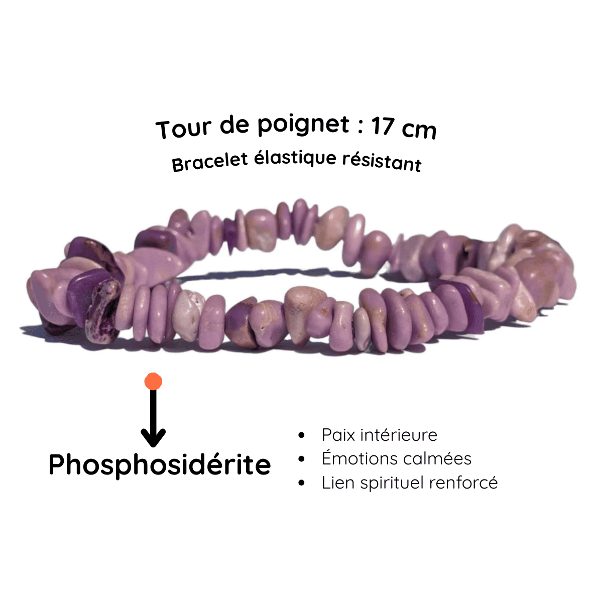 Fiche descriptive du Bracelet baroque pierre Phosphosiderite