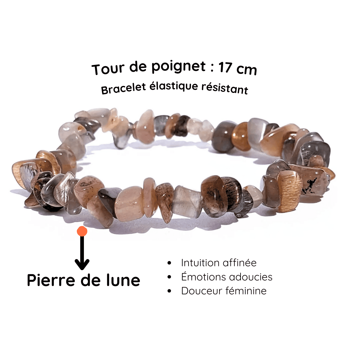 Fiche descriptive du Bracelet baroque pierre pierre de lune